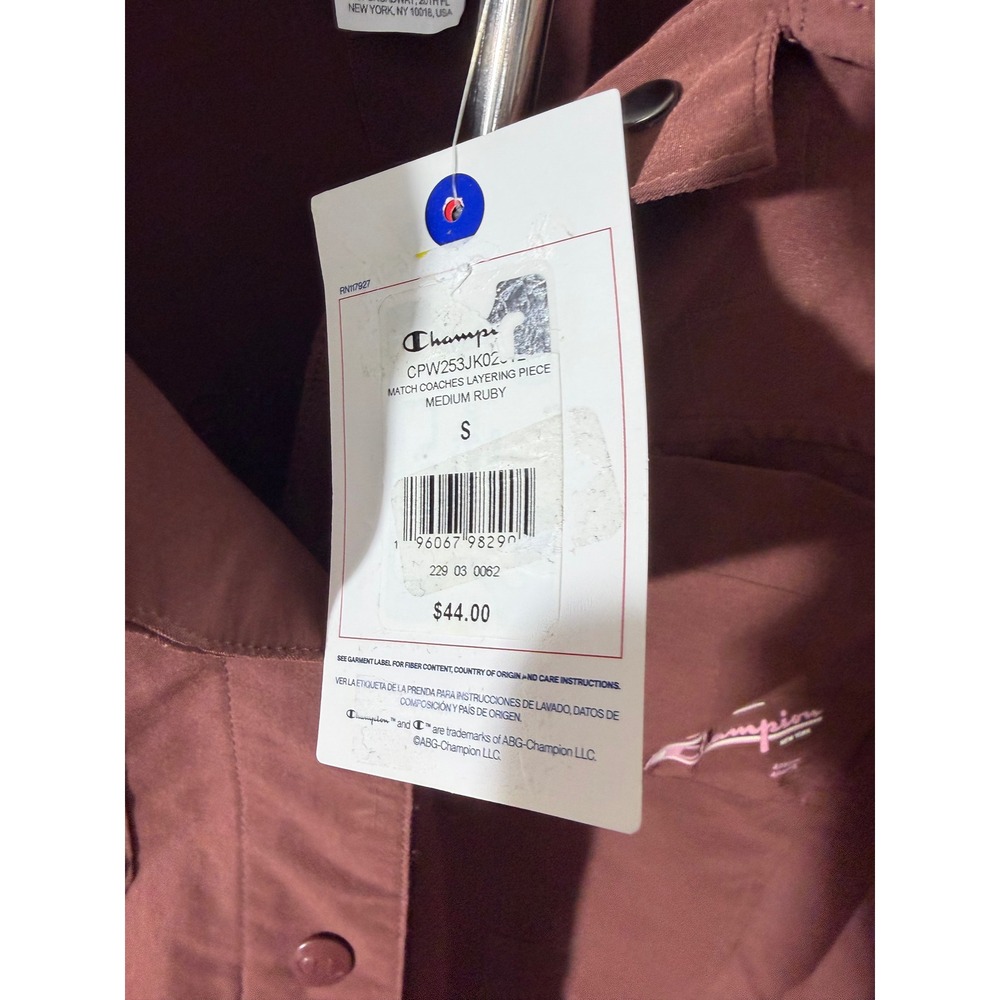 Champion Match Coaches Layering Piece Jacket Small Ruby NWT CPW253JK02 Maroon - Picture 4 of 8